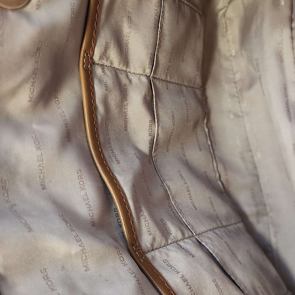 Michael Kors Jet Set Large Travel Shoulder Signature Tote Brown/Tan EUC - Picture 13 of 15